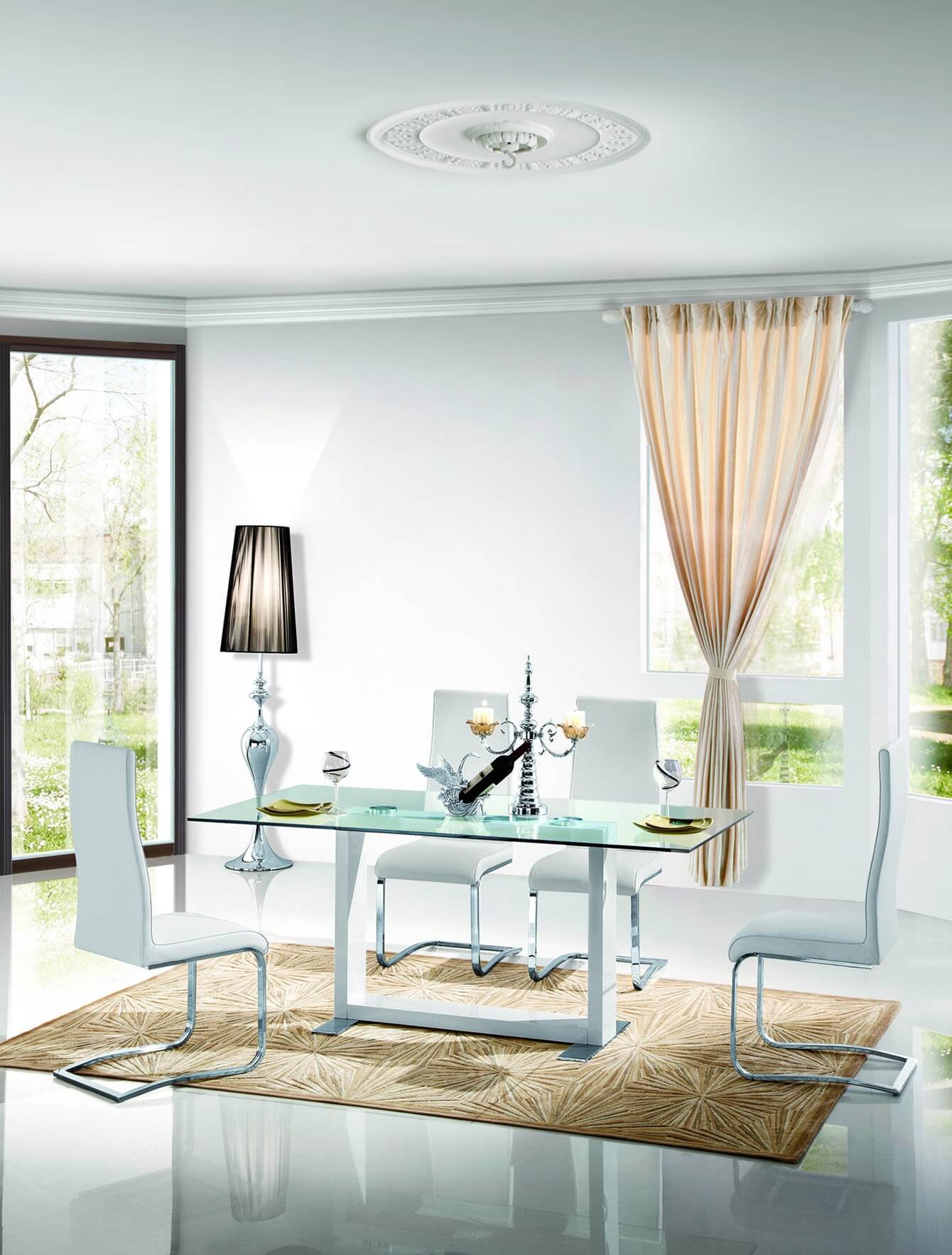 Table à manger verre transparent QUADRO