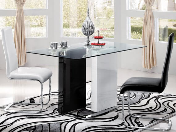 Table A Manger Verre Et Laque Newton