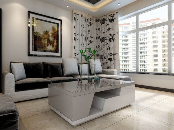 Table Basse Laquee Blanc Et Taupe Siana