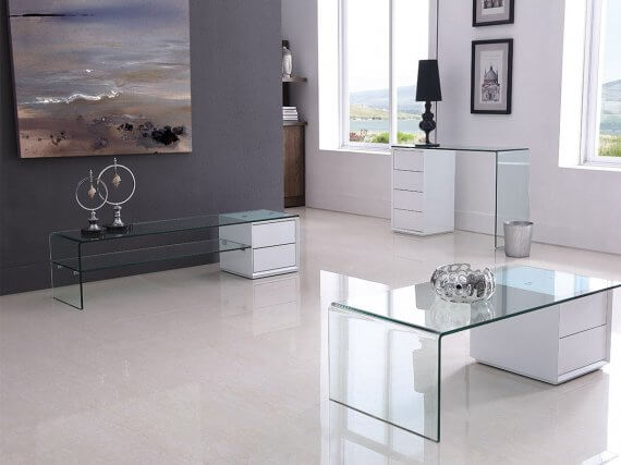 Meuble Tv En Verre Transparent Bianco