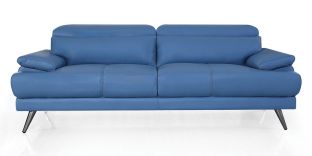 Canapé 3 places Cuir LENA - Bleu