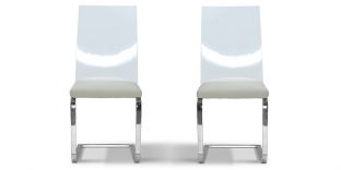 Chaise Design NUDE - Gris/Taupe - Lot de 2