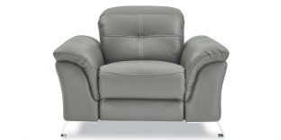 Fauteuil relaxation électrique 1 place en cuir DENY - Taupe 