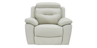 Fauteuil relaxation électrique 1 place en cuir SERENA - Gris perle 