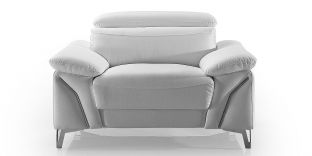 Fauteuil Design en cuir MILAN - Blanc