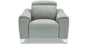 Fauteuil relaxation électrique 1 place en cuir BIANCA - Gris clair 