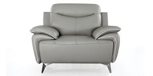 Fauteuil cuir Design MAEL - Gris