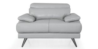 Fauteuil cuir Design LENA - Gris