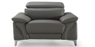Fauteuil Design en cuir MILAN - Gris