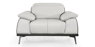 Fauteuil cuir Design ELLIE - Gris