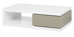 Table basse laqué ORAZ - Blanc