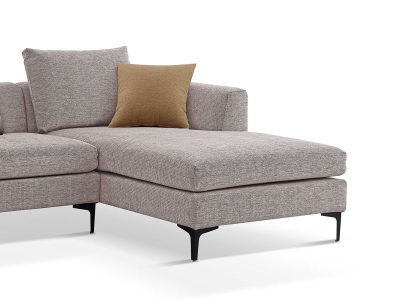 Canapé d'angle XL droit en tissu JULY - Beige