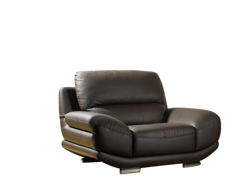 Fauteuil en cuir marron BARCELONA