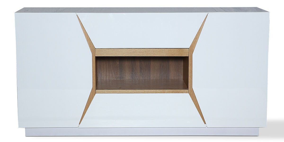 Buffet bois/laqué MANDY - Chêne/Blanc