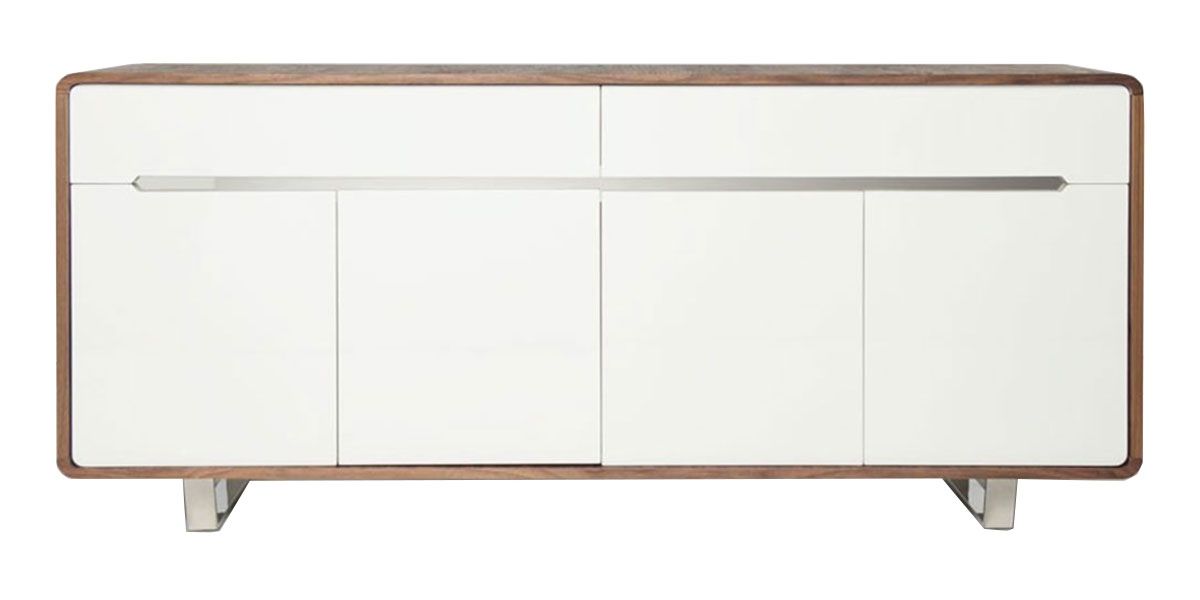 Buffet bois/laqué MIA - Noyer/Blanc