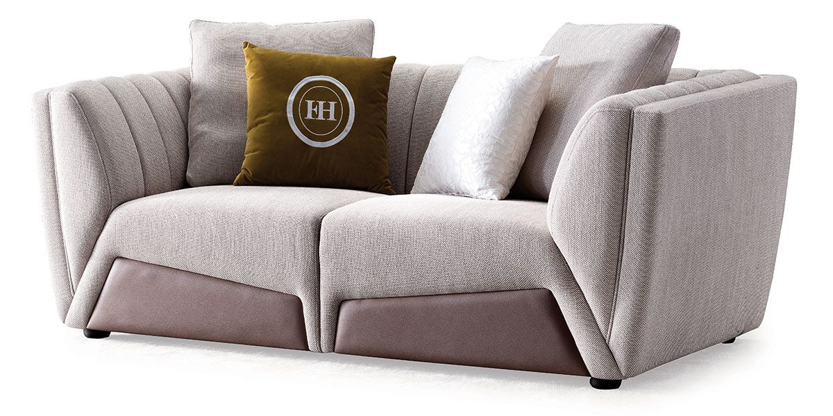 Canapé 2 places en tissu OSCAR- Beige