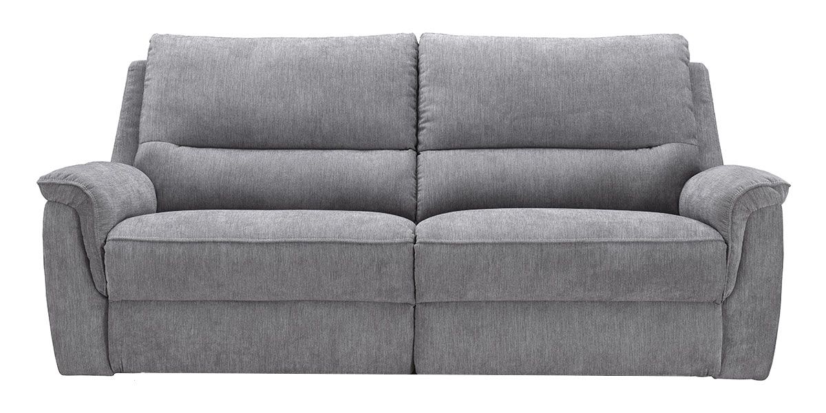 Canapé relaxation électrique 3 places en tissu COCOON - Gris perle