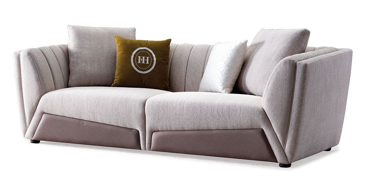 Canapé 3 places en tissu OSCAR - Beige
