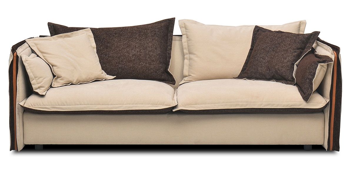 Canapé 3 places en tissu BURDY - Beige/Marron