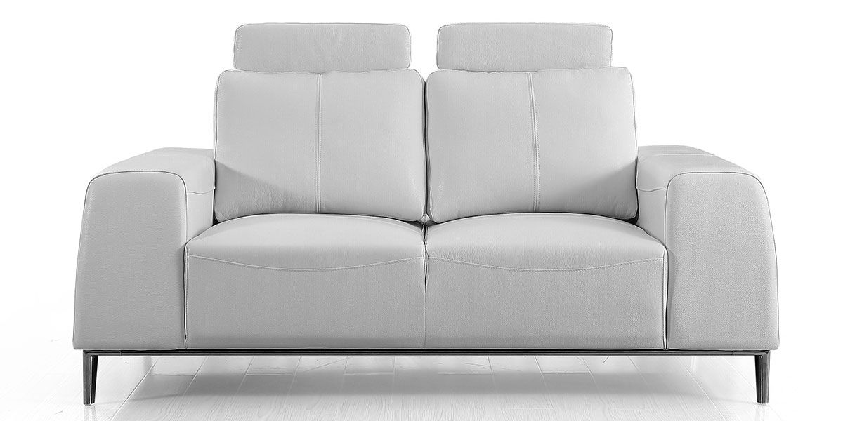 Canapé 2 places en cuir avec dossier avance-recul  LOOLAK – Blanc