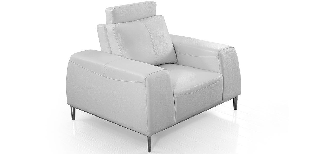 Fauteuil cuir avec dossier avance-recul LOOLAK – Blanc