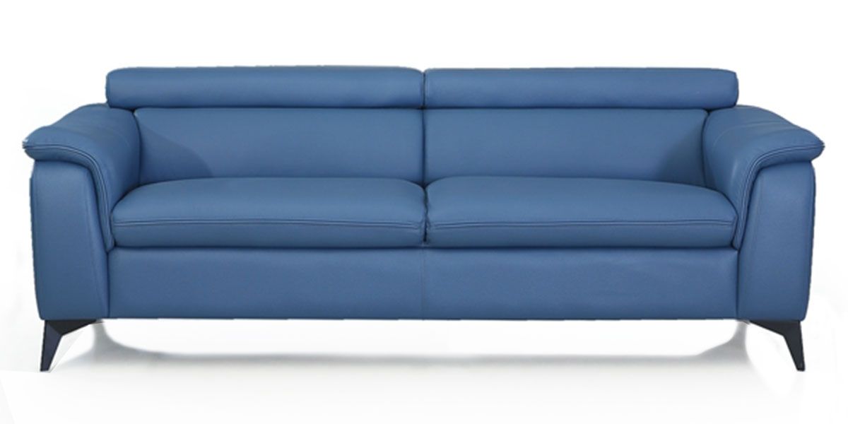 Canapé 3 places en cuir NEYLA - Bleu