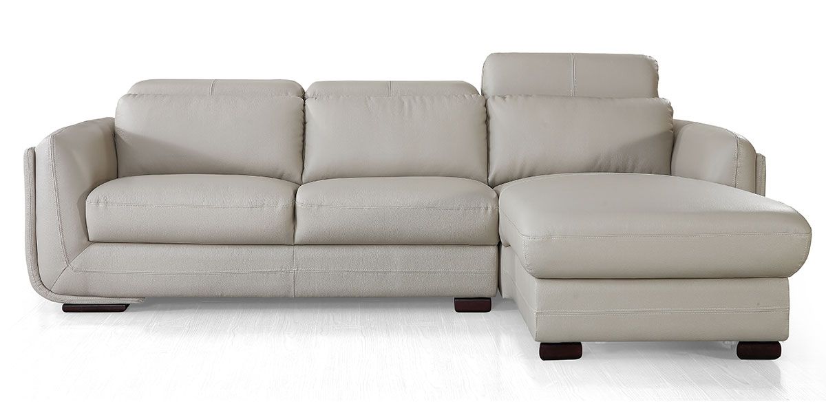 Canapé d'angle droit en cuir KENZO – Beige
