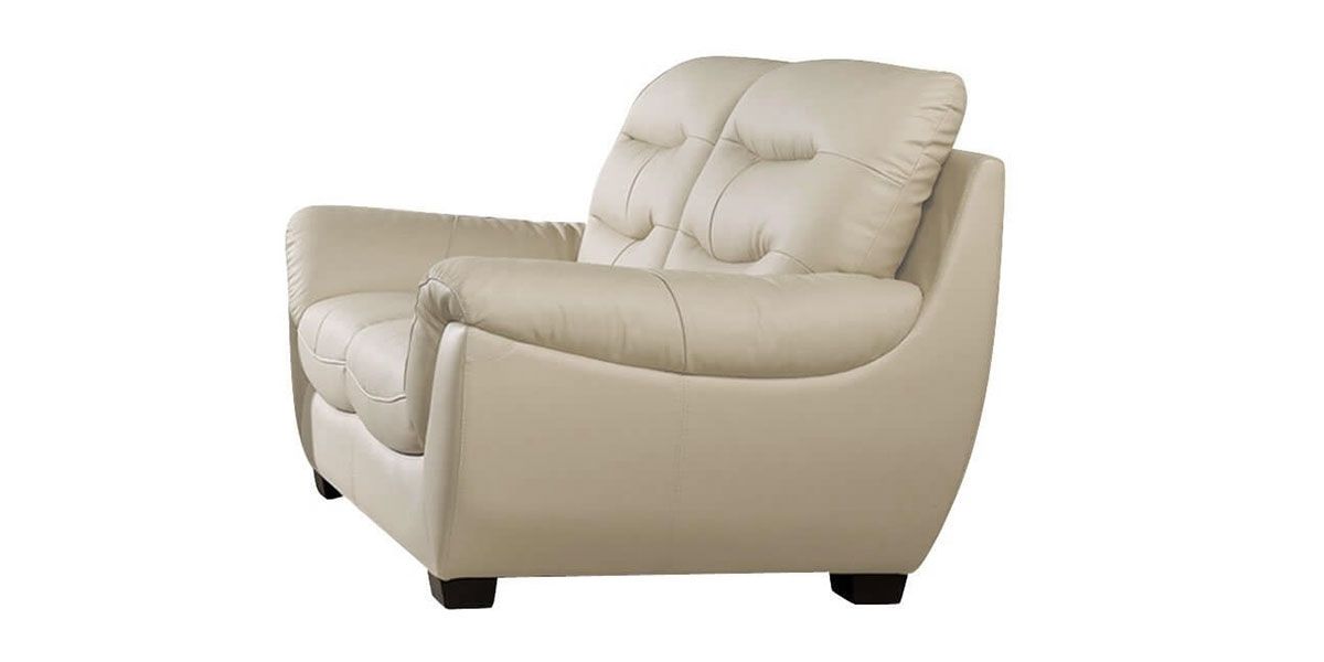Canapé 2 places en cuir beige CORAL
