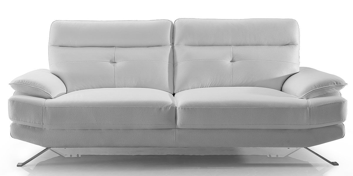 Canapé 3 places en cuir SYDNEY - Blanc écru