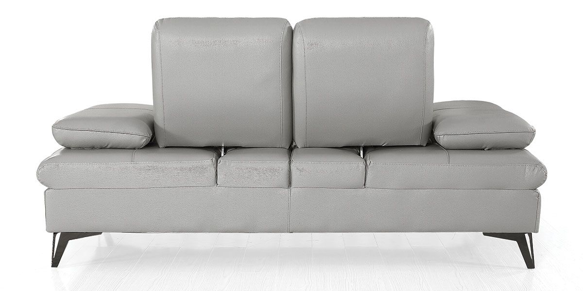 Canapé 2 places Cuir avec dossier avance-recul IRIS - Gris