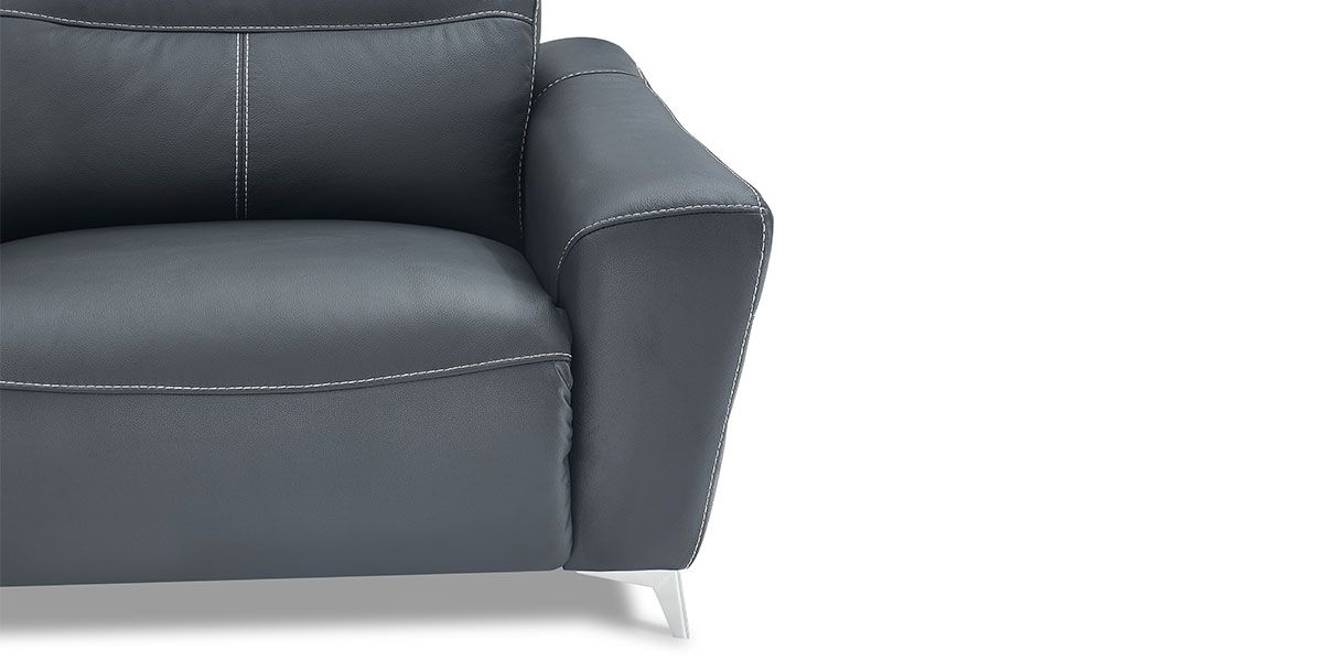 Fauteuil relaxation électrique 1 place en cuir SLOAN - Noir