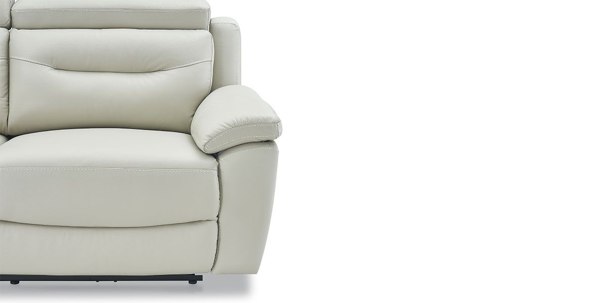 Fauteuil relaxation électrique 1 place en cuir SERENA - Gris perle 