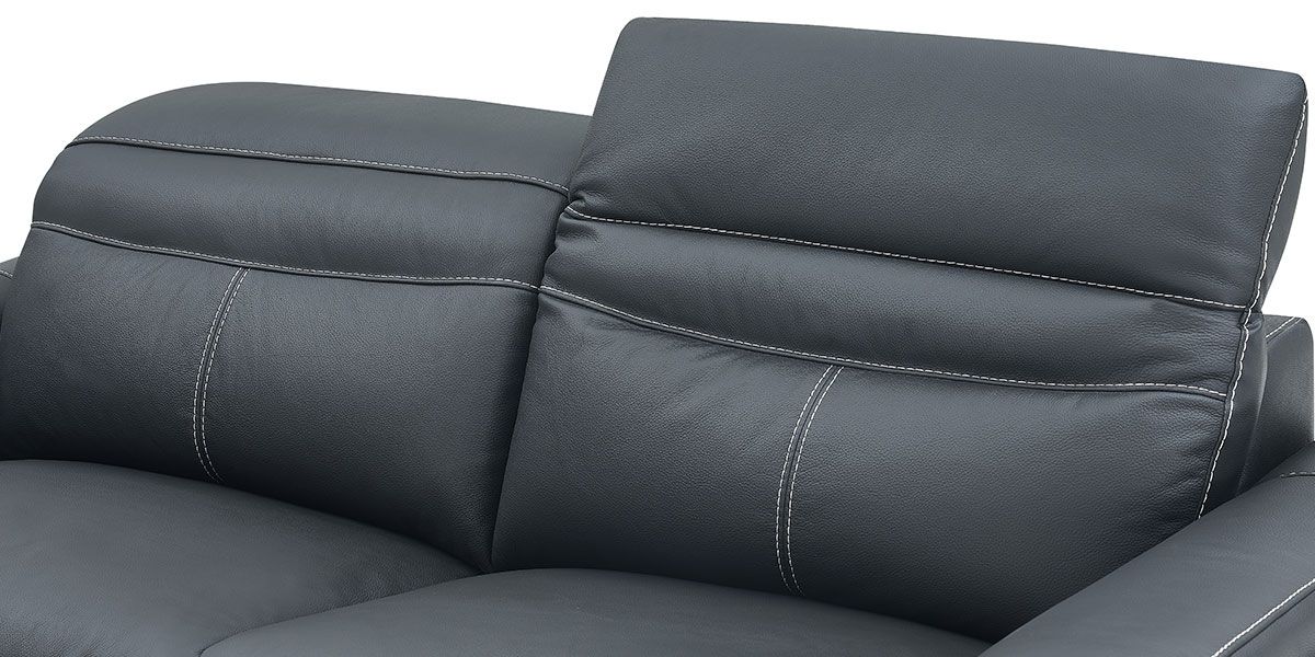 Canapé relaxation électrique 3 places en cuir SLOAN - Noir