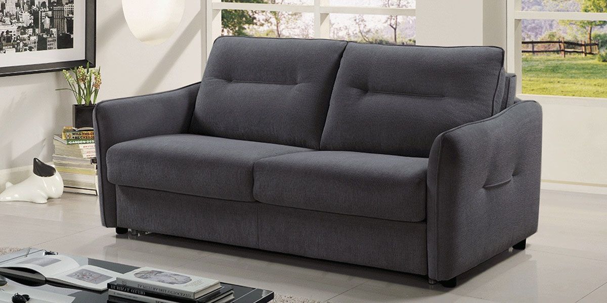 canape convertible 3 places en velours gris presto