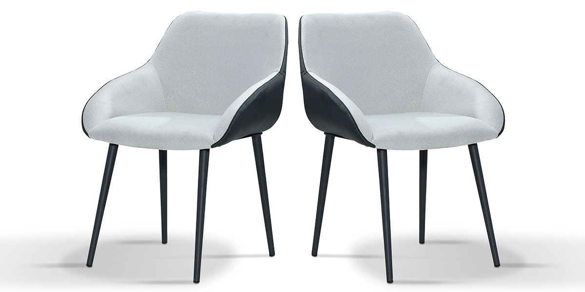 Chaise Design KLOE - Gris - Lot de 2