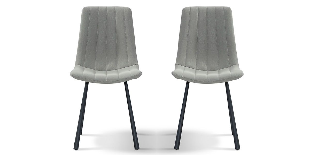 Chaise Design YUKA - Gris - Lot de 2