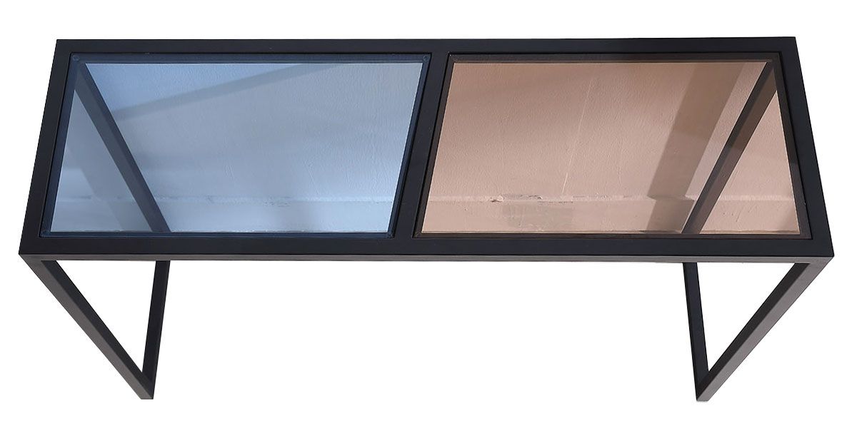 Console verre ESPRIT - Marron / Bleu