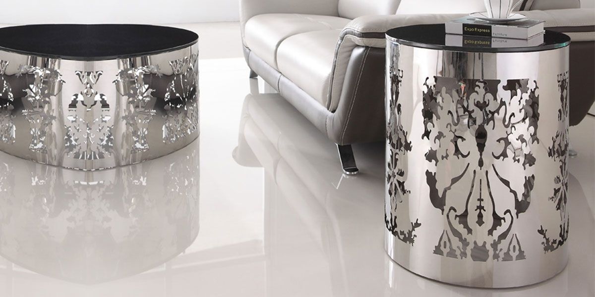 Table d'appoint verre GLOSSY - Noir