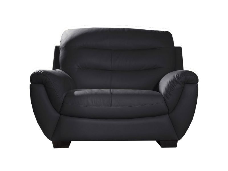 Fauteuil en cuir noir CORAL
