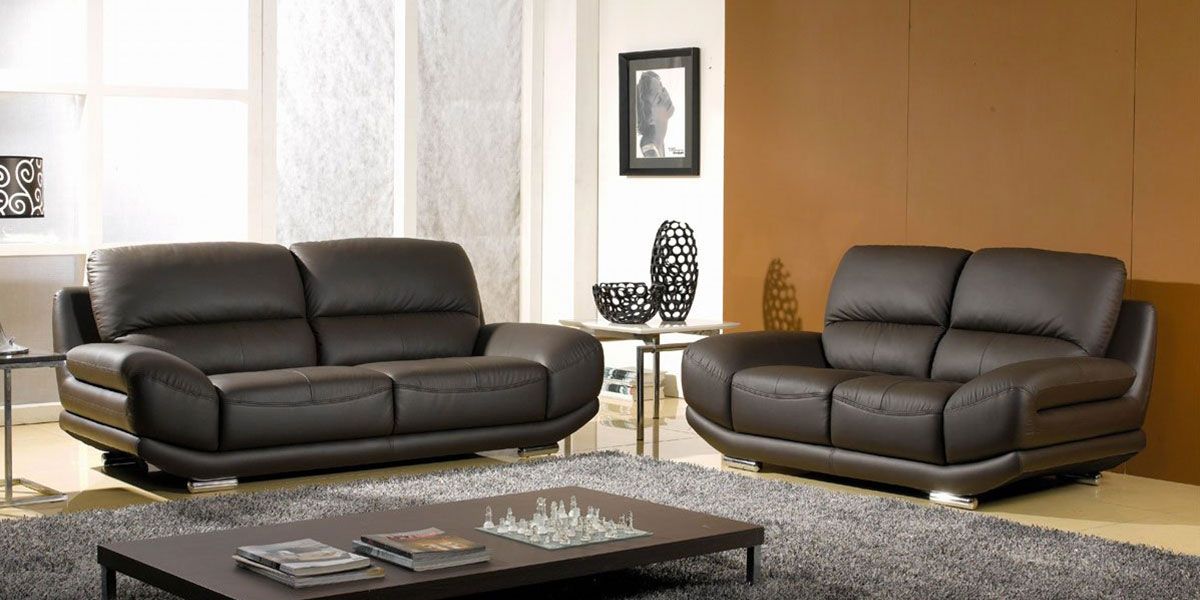 Fauteuil en cuir marron BARCELONA