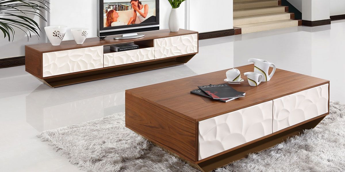 Table basse bois FLORA - Noyer
