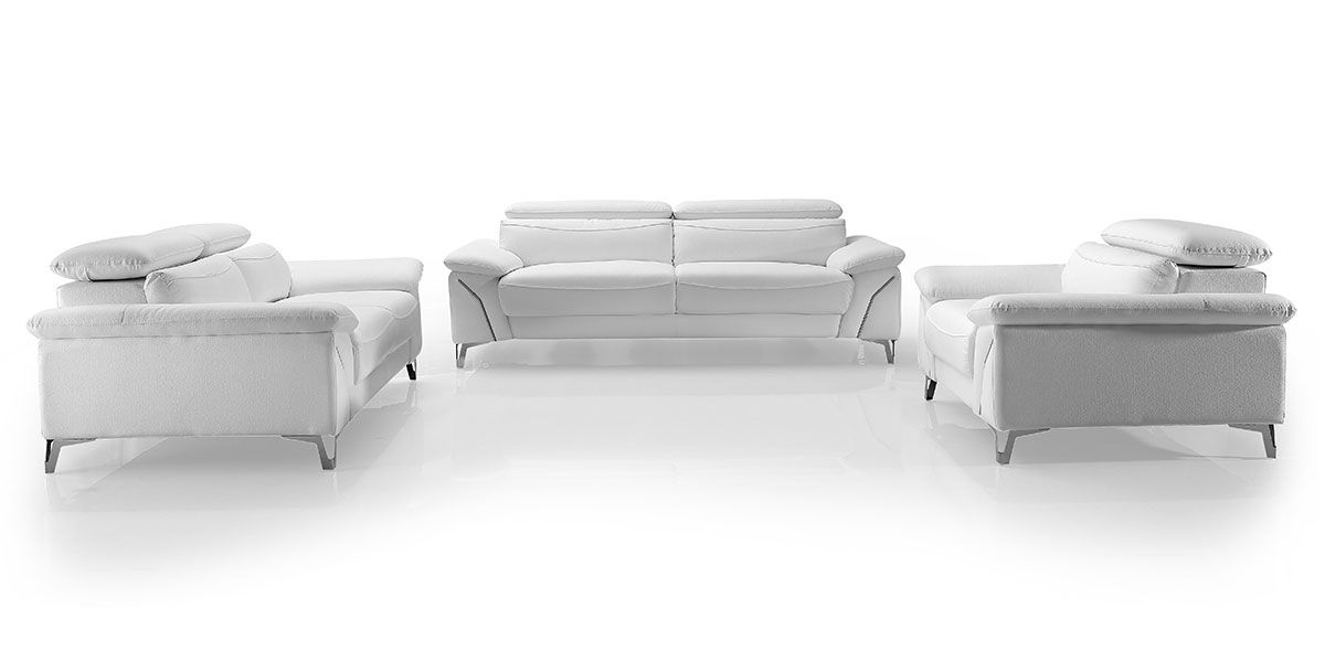 Fauteuil Design en cuir MILAN - Blanc