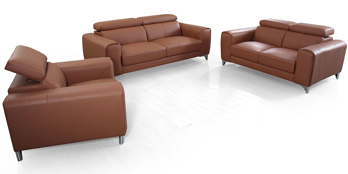 Fauteuil cuir Design ZAARA - Cognac