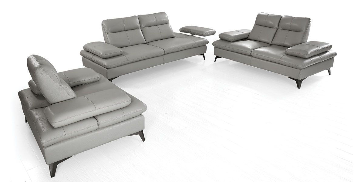 Canapé 2 places Cuir avec dossier avance-recul IRIS - Gris
