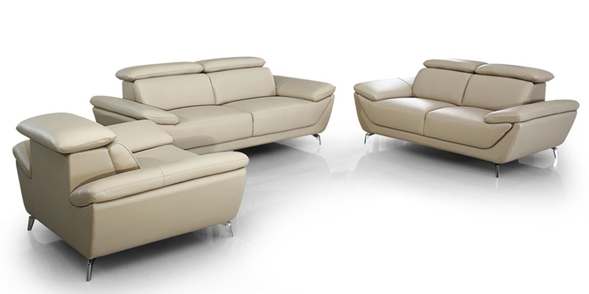 Fauteuil Design en cuir LEA - Beige