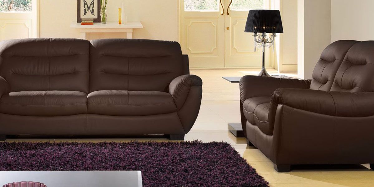Fauteuil en Cuir grain semi-épais CORAL - Marron