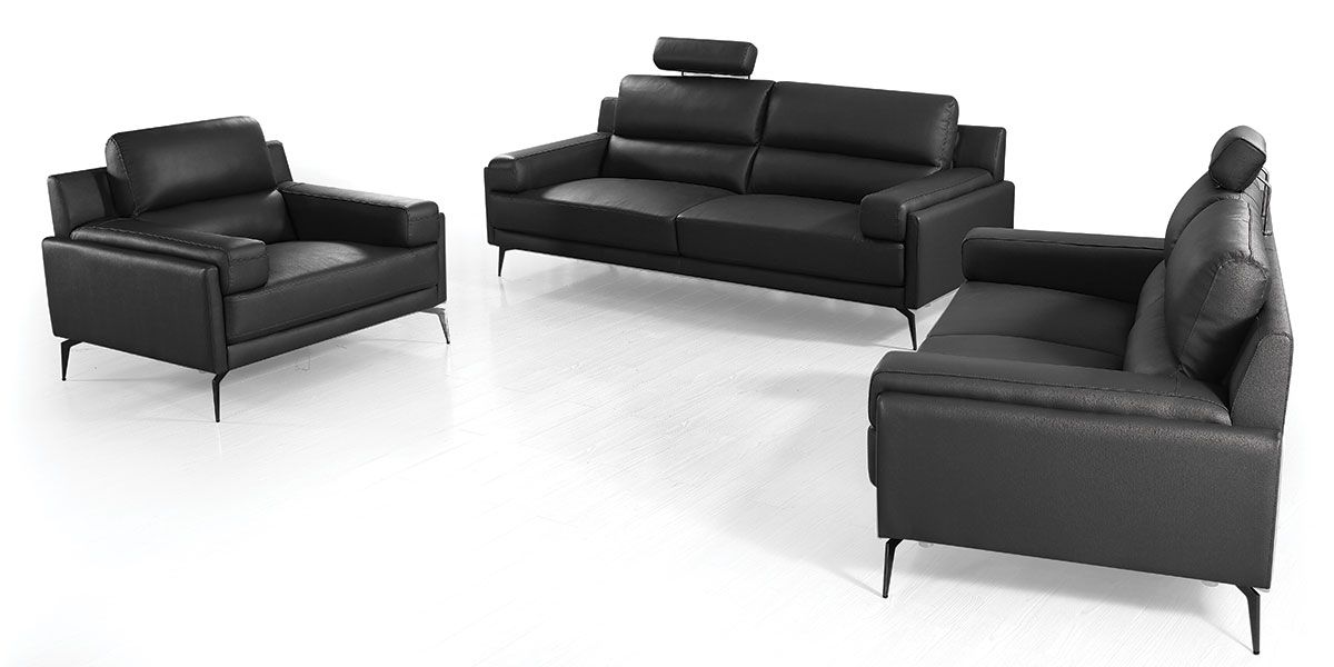 Fauteuil cuir Design MAYRON - Noir