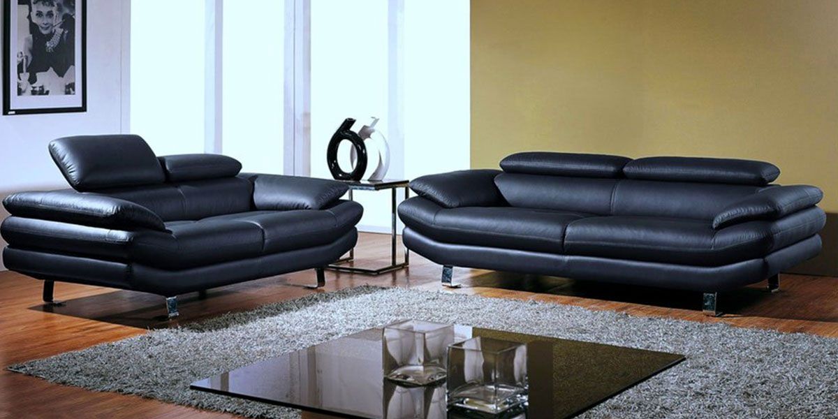 Fauteuil en cuir noir CARLTON