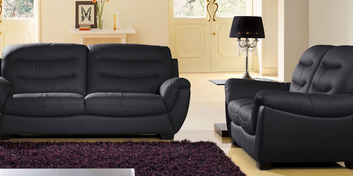 Fauteuil en cuir noir CORAL