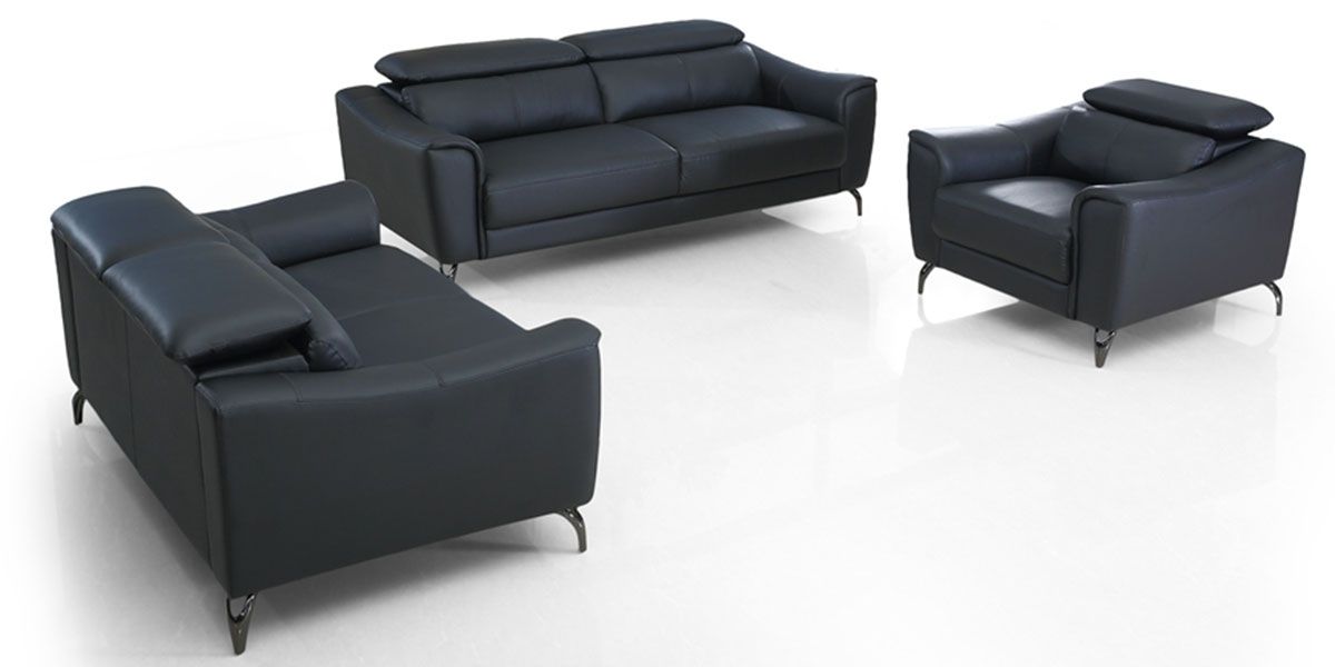 Fauteuil Design en cuir KRYS - Noir